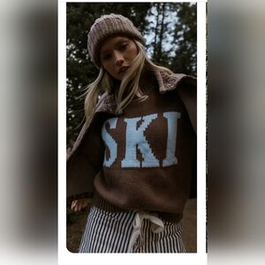 Bohme - Brown Knit Sweater with SKI Design